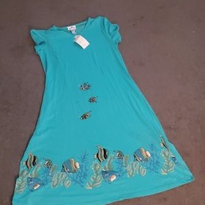 Vintage Indian Blue Fish Dress